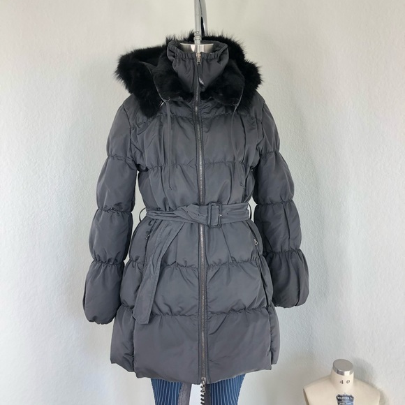 prada puffer jacket belted